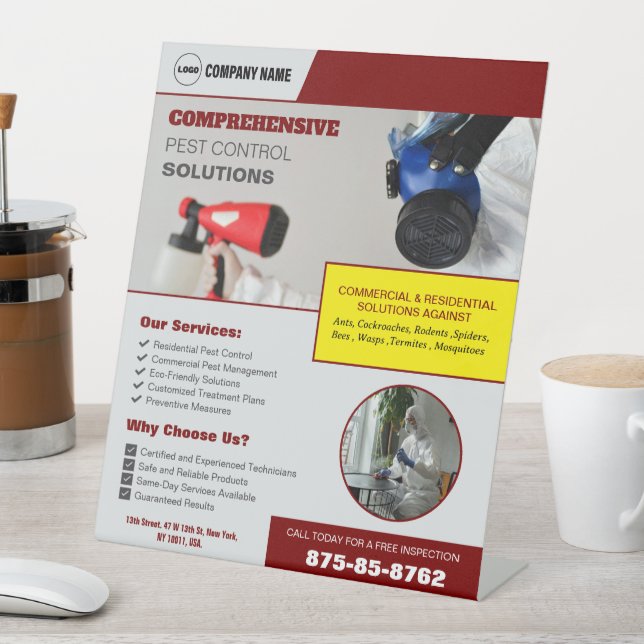 Pest Control Business Pedestal Sign (In SItu)