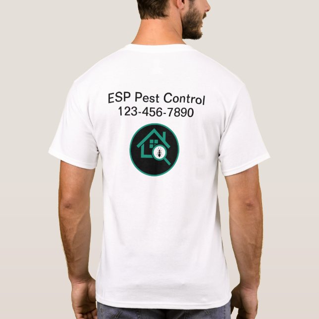 Pest Control Business Staff Logo Work Shirts (Back)