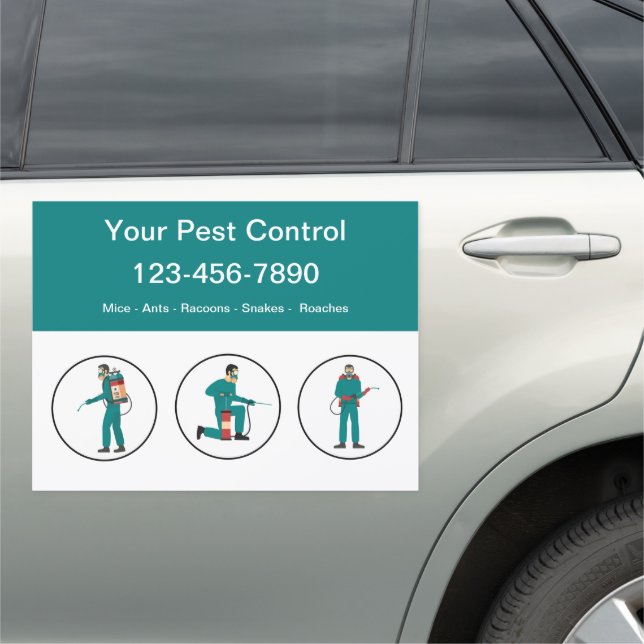 Pest Control Exterminating Mobile Car Magnets (In Situ)