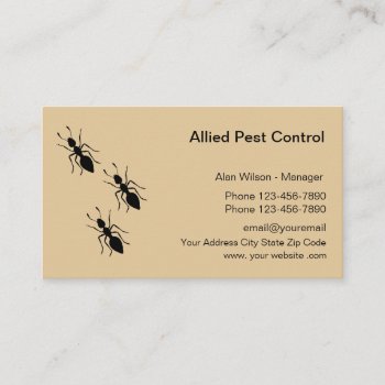 Pest Control Exterminating Services Business Card by Luckyturtle at Zazzle