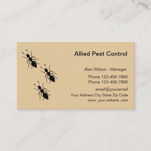 Pest Control Exterminating Services Business Card
