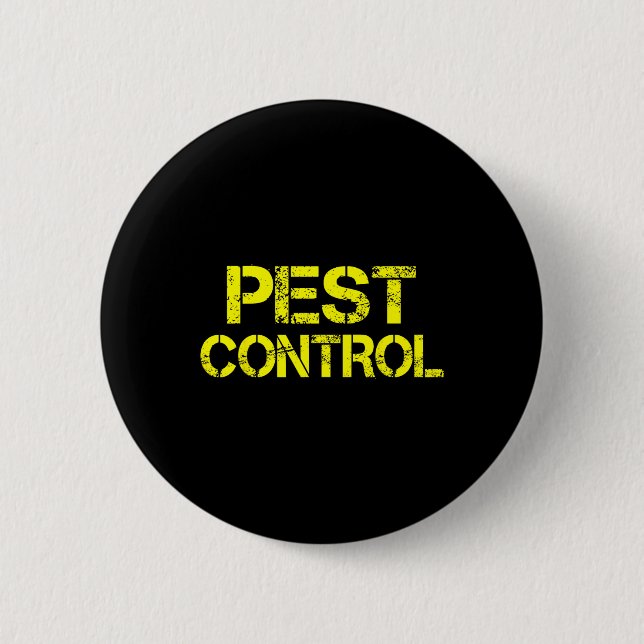 Pest Control Exterminator Halloween Costume  Button (Front)