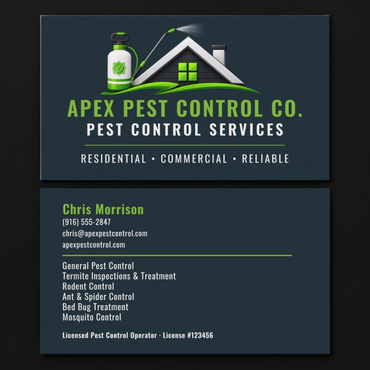 Pest Control Exterminator Professional Services Business Card