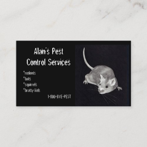 PEST CONTROL MOUSE IN PENCIL BUSINESS BUSINESS CARD