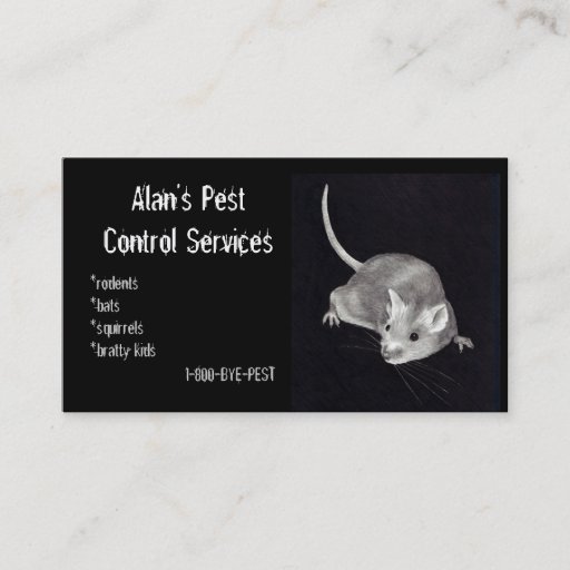 Customizable PEST CONTROL: MOUSE IN PENCIL: BUSINESS BUSINESS CARD TEMPLATE