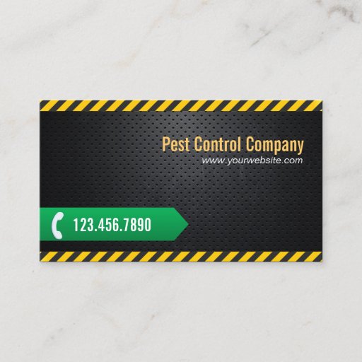 Customizable Cool Dark Metal Pest Control Business Card