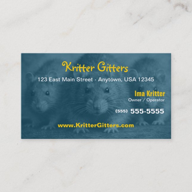 Pest Control | Rat & Rodent Control  Business Card (Front)