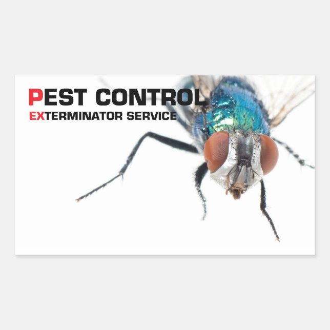 Pest control rectangular sticker (Front)
