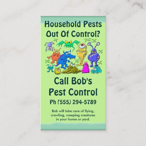 Customizable Pest Control Service Business Card