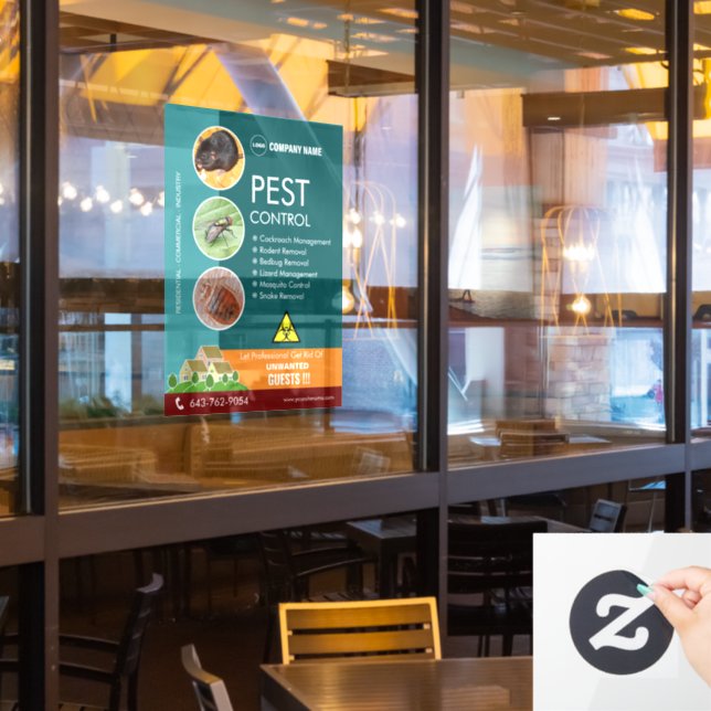 Pest Control Services Window Cling (Restaurant Window)