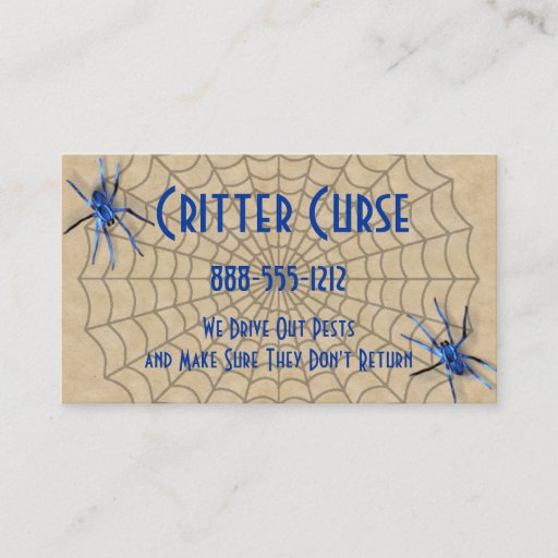 Customizable Pest Control Spiders and Web Business Card Template