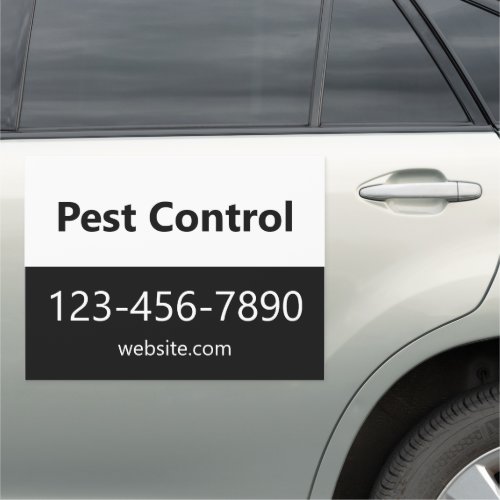 Pest Control White and Black Business Promotional Car Magnet