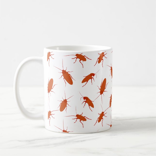 Pest Controller Funny Cockroach Patterned Coffee Mug (Left)