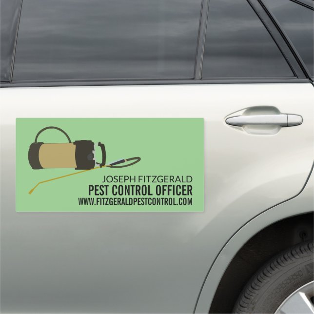 Pest Controller Pump, Pest Control Advertising Car Magnet (In Situ)