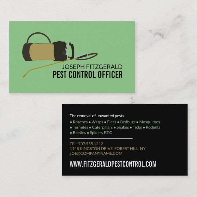 Pest Controller Pump, Pest Control Business Card (Front/Back)