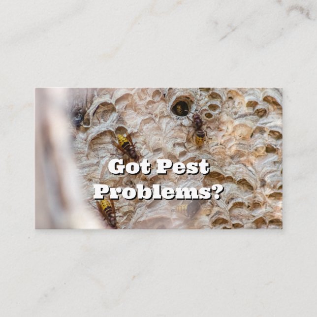 Pest exterminator for hornets wasps pest control business card (Front)