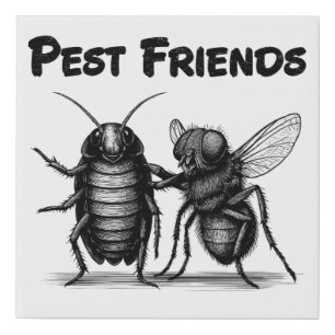Pest Friends BFF Faux Canvas Print