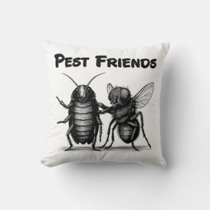 Pest Friends BFF Throw Pillow