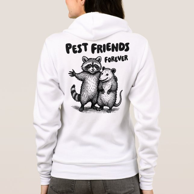 Pest Friends Forever Black Print Front & Back Hoodie (Back)