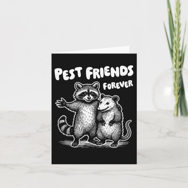 Pest Friends Forever White Print Card (Front)