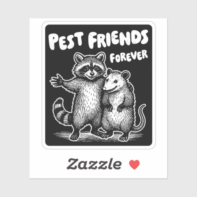 Pest Friends Forever White Print Sticker (Sheet)