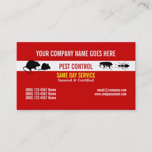 Pest Vermin Control Personalize Business Card