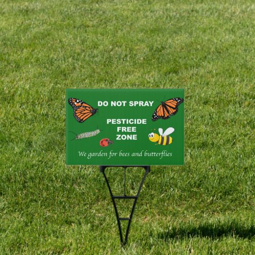Pesticide Free Zone Yard Sign