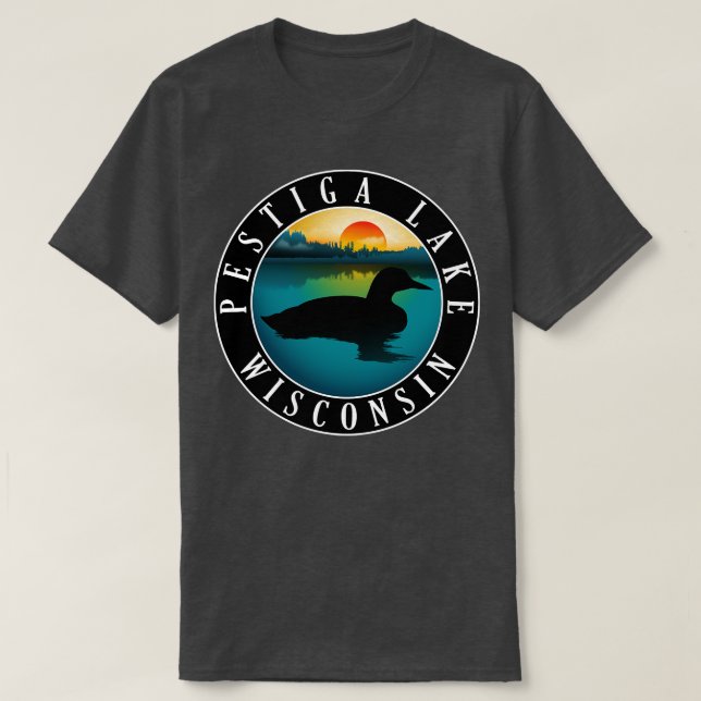 Pestiga Lake Wisconsin Loon T-Shirt (Design Front)