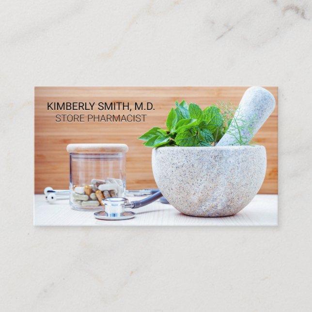 Pestle and Mortar | Medicine Business Card (Front)