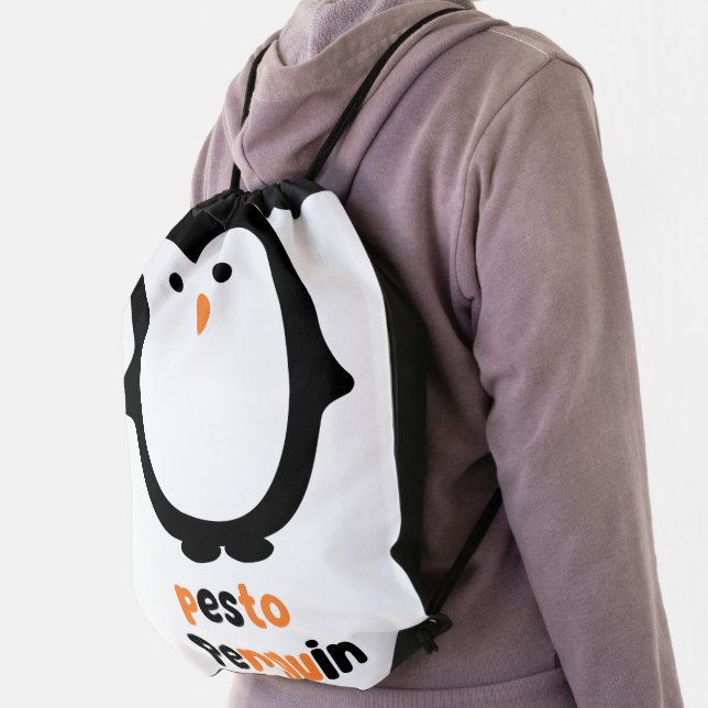 pesto penguin Drawstring Backpack (Insitu)