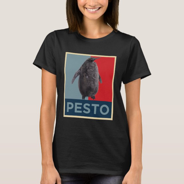 Pesto Penguin: Hope Poster Style Design T-Shirt (Front)