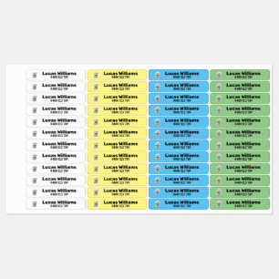 Pet1a personalized name & phone number iron-on labels