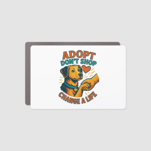 Pet Adopt Love Tee Car Magnet