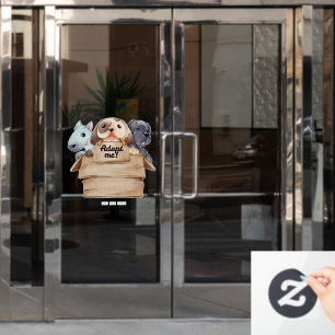Pet adopting window cling
