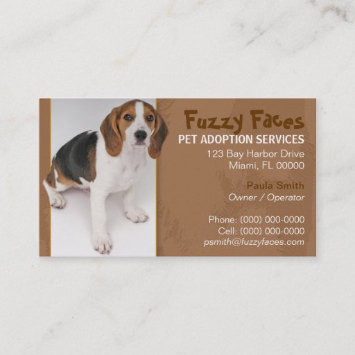 Customizable Pet Adoption Business Card