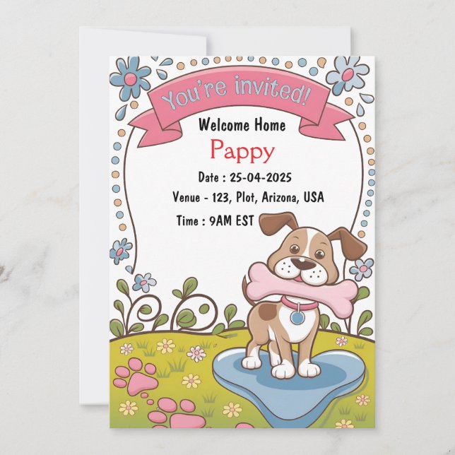 Pet Adoption Celebration Invitation (Front)