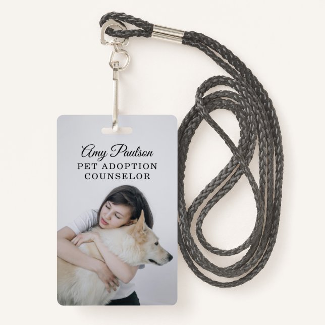 Pet Adoption Counselor Badge (Front with Lanyard)