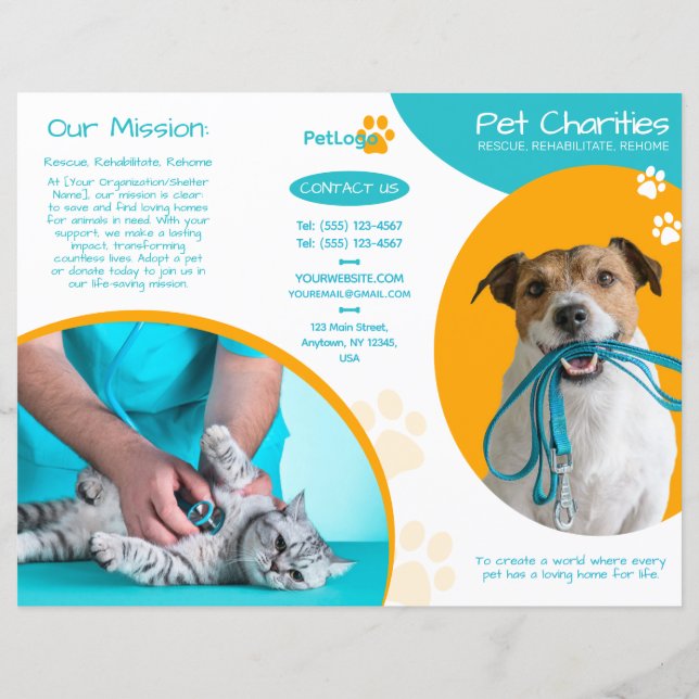 Pet Adoption / Pet Charity - Brochure (Back)