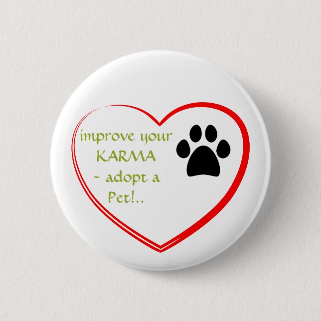 Pet Adoption Pinback Button (Front)