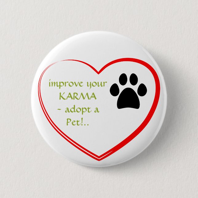 Pet Adoption Pinback Button (Front)