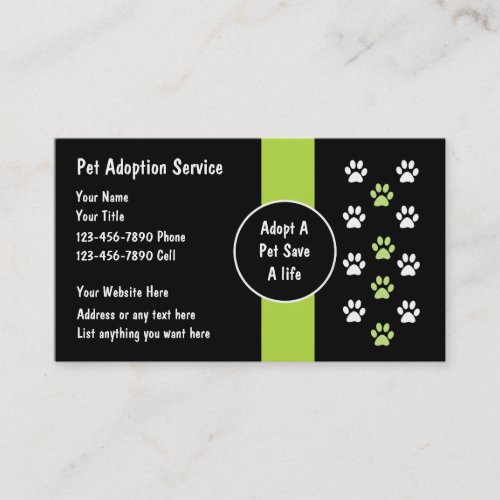 Pet Adoption Service Business Cards