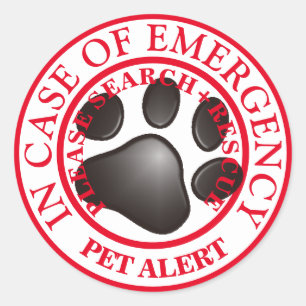PET ALERT CLASSIC ROUND STICKER