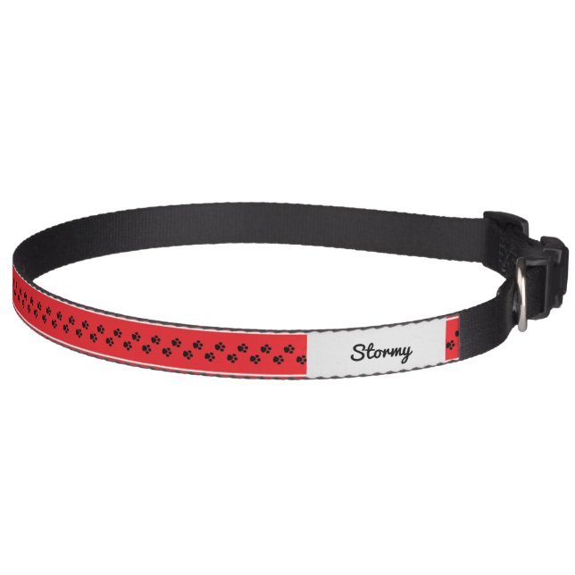 Pet Alert Custom Red and Black First Responder Pet Collar (Right)