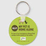 Pet Alert Keychain | Help! My Pet Is Home Alone! at Zazzle