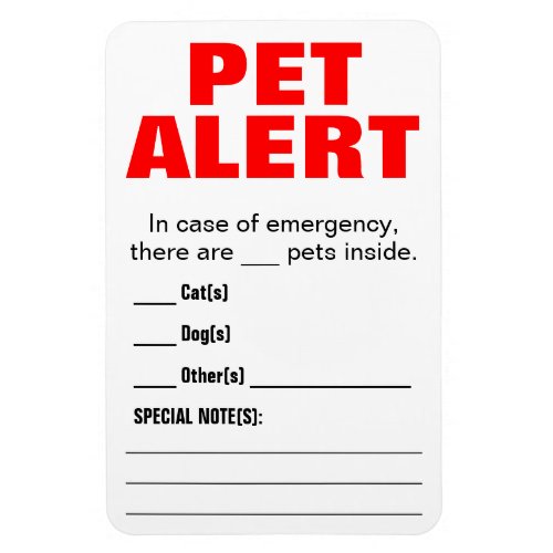 Pet Alert Magnet