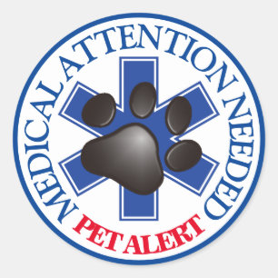 Pet Alert Medical AttentionNeeded Classic Round Sticker