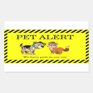 Pet Alert Rectangular Sticker