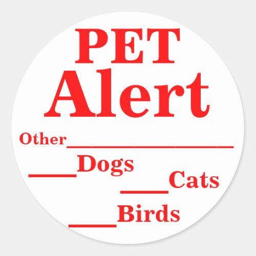 Pet Alert Stickers