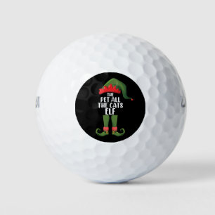 Pet All the Cats Elf Matching Family Christmas  Golf Balls