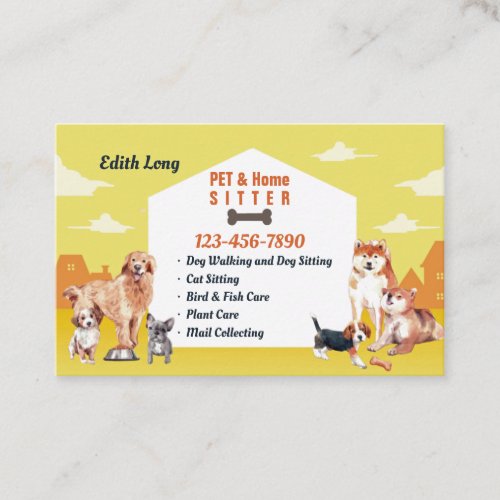 Pet and Home Sitting Service Business Card